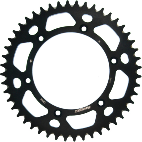 Alu-Rear Sprocket / Chain Wheel Supersprox 520/48t black 15206AK48 fitting for Gas Gas MC  250  2008, 53 PS, 39 kw