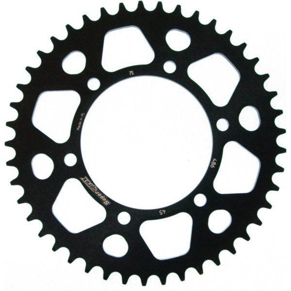 Alu-Rear Sprocket / Chain Wheel Supersprox 520/45t black 13812AK45 fitting for MZ/MUZ 1000  1000 MZ1000 2007, 113/98 PS, 83/72 kw