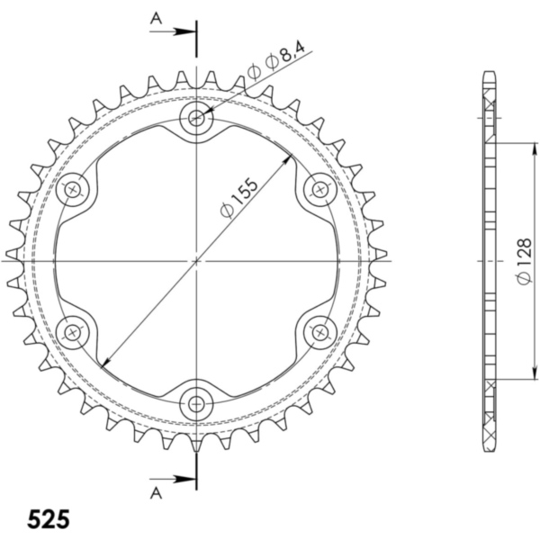Alu-Rear Sprocket / Chain Wheel Supersprox 525/40t orange 72401AO40