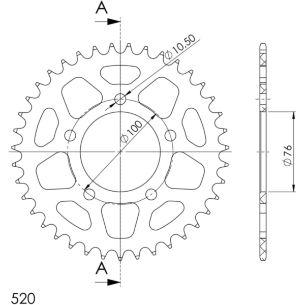 Alu-Kettenrad Supersprox 520/40Z gold 93902AS40