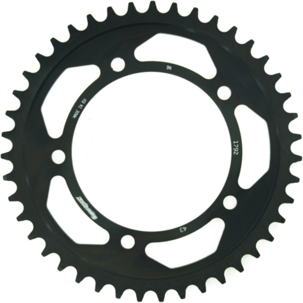 Steel-Rear Sprocket / Chain Wheel Supersprox 525/43t black 14604-43 fitting for Triumph Bonneville T100 Centennial 800 908MD 2002, 34 PS, 25 kw