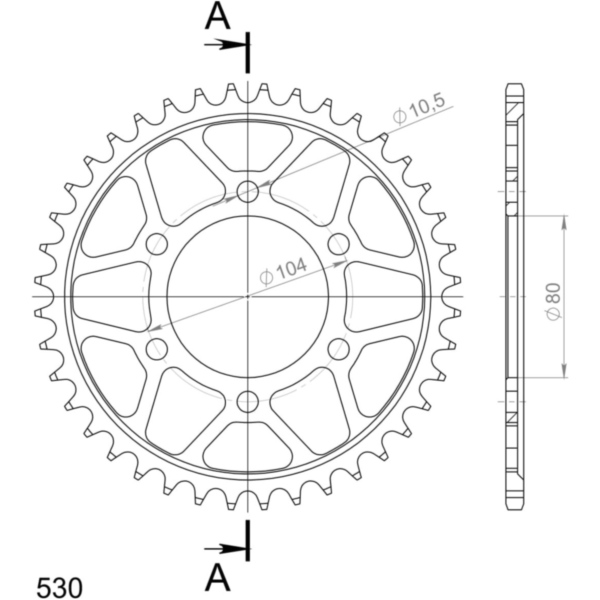 Stahl-Kettenrad Supersprox 530/40Z schwarz 16604-40