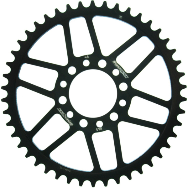 Steel-Rear Sprocket / Chain Wheel Supersprox 520/46t black 12300-46 fitting for Yamaha XT  250 3Y3 1981, 22 PS, 16 kw