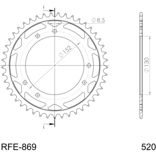 Stahl-Kettenrad Supersprox 520/45Z schwarz 44500-45