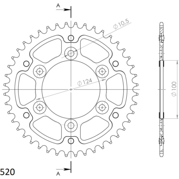 Stealth-Rear Sprocket / Chain Wheel Supersprox 520/41t black 50602K41