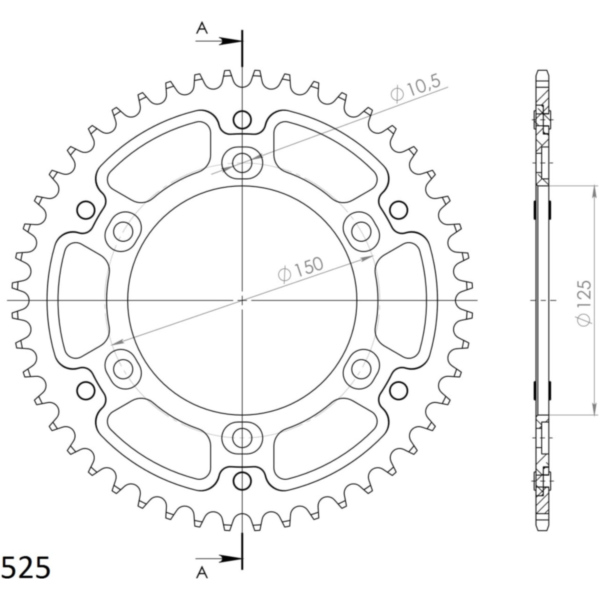 Stealth-Rear Sprocket / Chain Wheel Supersprox 525/47t gold 44501S47