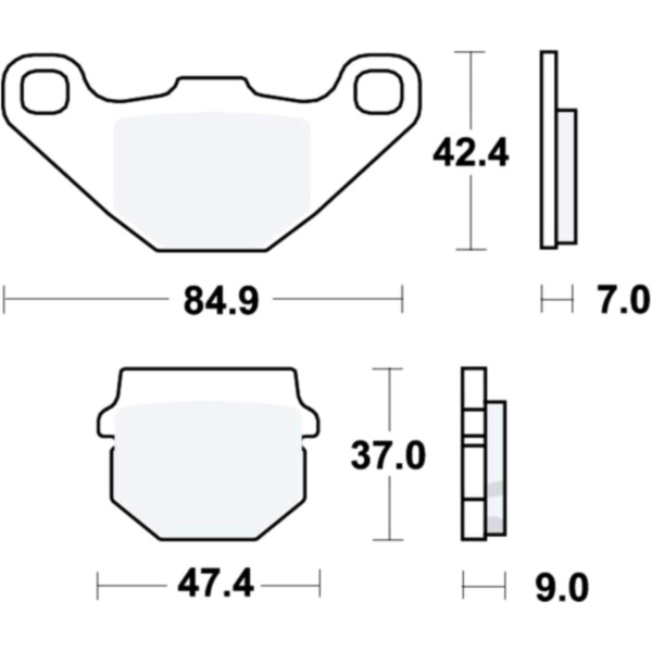 Brake pads sintered si trw MCB519SI fitting for Aeon Crossland 4WD 400  2012, 30/18,5 PS, 22/13,6 kw