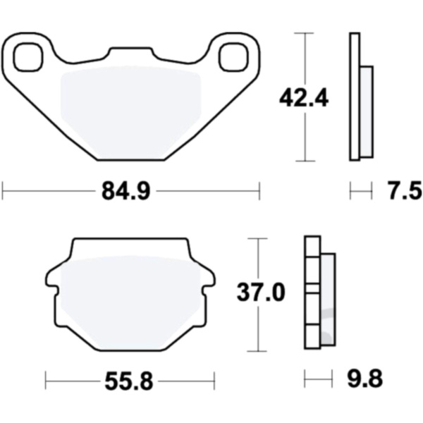 Brake pads sintered si trw MCB523SI fitting for Cectek/Herkules Gladiator LOF 500  2011, 40,8/20,4 PS, 30/15 kw