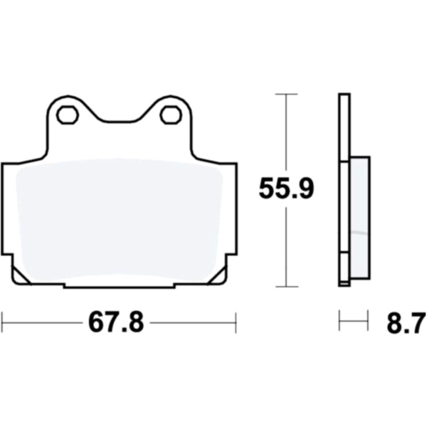 Bremsbeläge Bremsklotz Standard TRW MCB541 passend für Yamaha TZR  250 2MA 1987, 50 PS, 37 kw