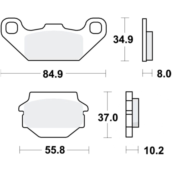 Brake pad sinter si trw MCB560SI fitting for Kawasaki KEF Lakota Sport 300  2002, 21,5 PS, 15,8 kw