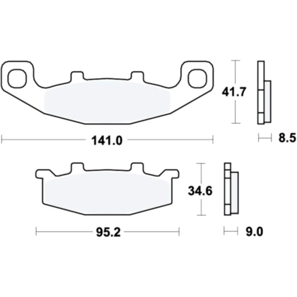 Brake pads std trw MCB569 fitting for Kawasaki ER Twister 500 ER500AAA 1997, 34 PS, 25 kw