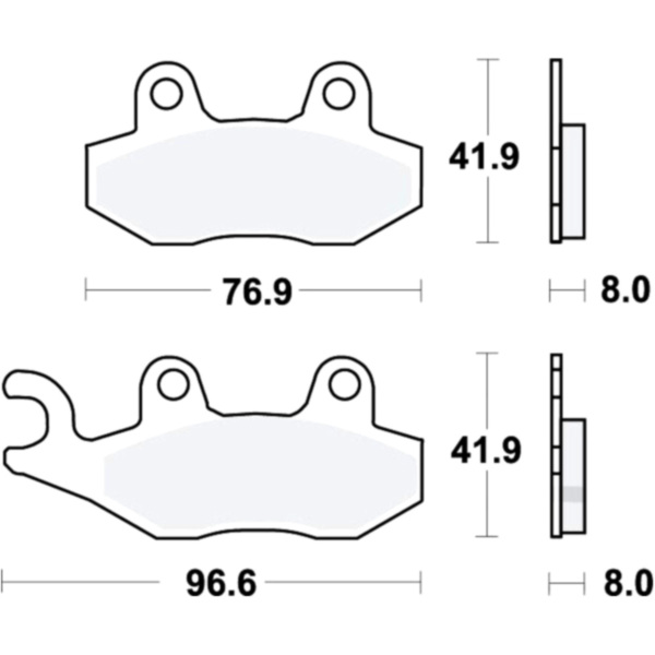 Brake pads sintered trw MCB582SH fitting for Aeon Crossland 2WD 400  2012, 30/18,5 PS, 22/13,6 kw