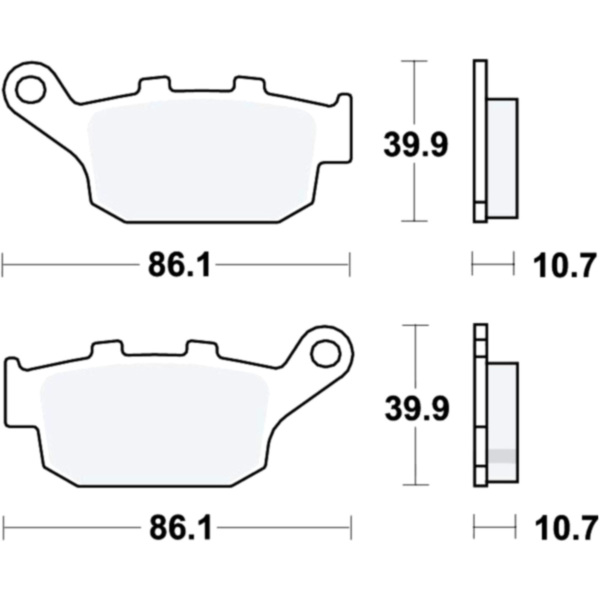 Brake pads std trw MCB585 fitting for Triumph Tiger  800 A08 2012, 95/48 PS, 70/35 kw