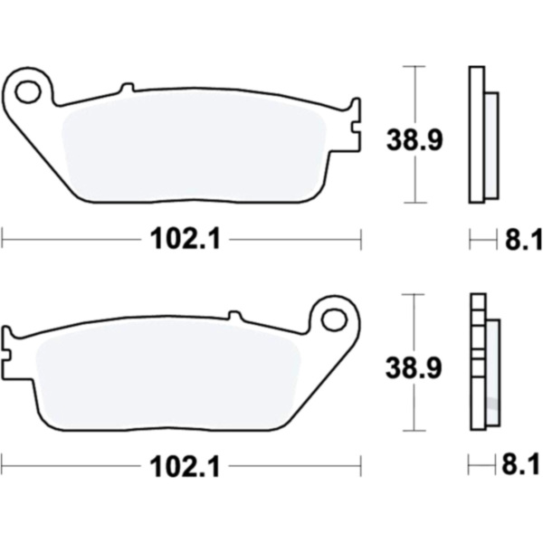 Brake pads std trw MCB598 fitting for Triumph Bonneville T100 Centennial 800 908MD 2002, 34 PS, 25 kw