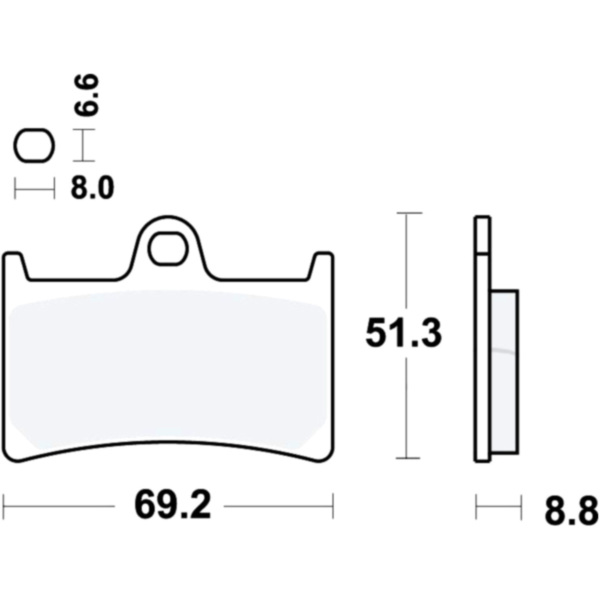 Brake pads std trw MCB611 fitting for Yamaha YZF-R6  600 RJ031 2000, 120 PS, 88 kw