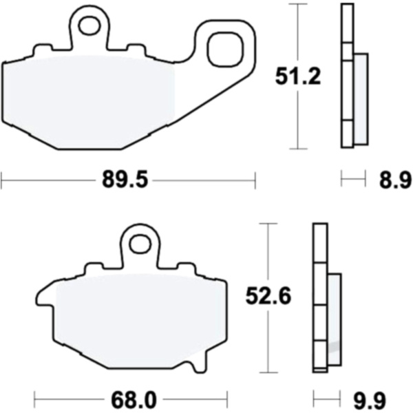 Bremsbeläge Bremsklotz Sinter hinten TRW MCB662SH passend für Kawasaki Z  1000 ZRT00DDA 2012, 138 PS, 101,5 kw