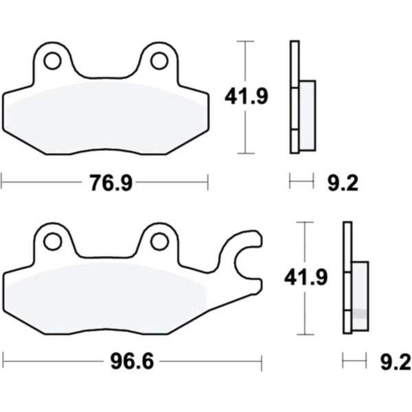 Bremsbeläge Bremsklotz Scooter TRW MCB663EC passend für Kymco Yager  200 T91000 2008, 15,5 PS 11,4 kw