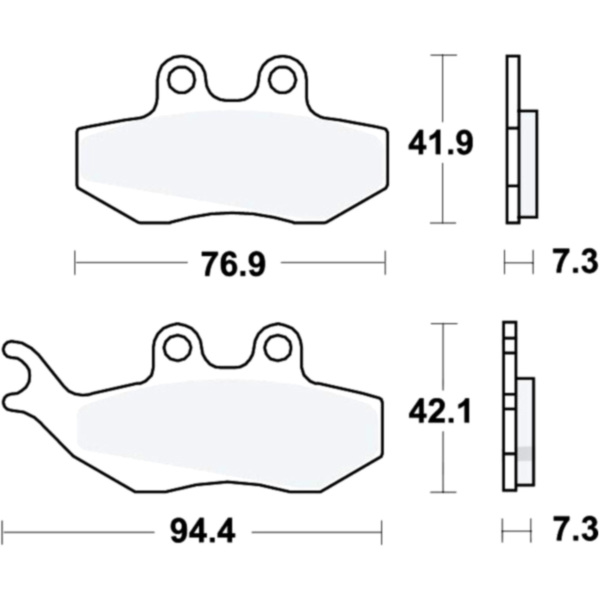 Brake pads scooter trw MCB664EC fitting for Gas Gas SM  50  2005, 1,9 PS, 1,4 kw