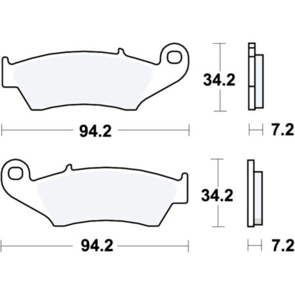 Bremsbeläge Bremsklotz Sinter SI TRW MCB669SI passend für Honda TRX SportraxKickstarter 450 TE32U 2008, 50/20,5 PS, 37/15 kw