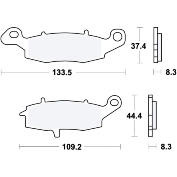 Brake pads std trw MCB681 fitting for Suzuki VL Intruder 1500 WVAL2111 2009, 67 PS, 49 kw