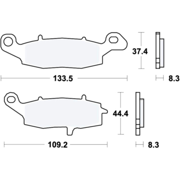 Bremsbeläge Bremsklotz Sinter vorne TRW MCB682SV passend für Kawasaki ER-6N  650 ER650AAA 2005, 72 PS, 53 kw