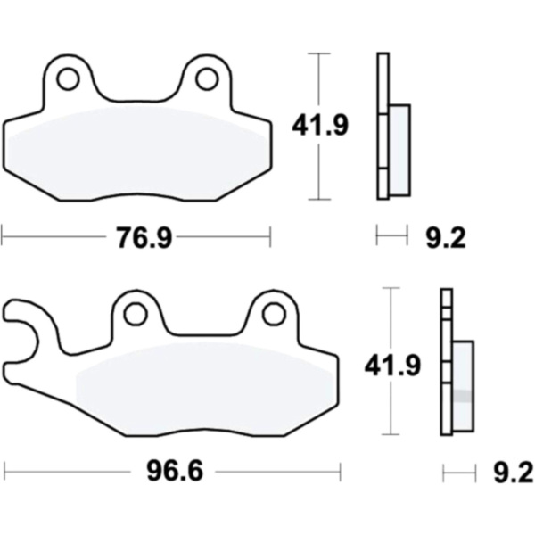 Bremsbeläge Bremsklotz Standard TRW MCB689 passend für Kymco Agility  125 U62000 2007, 9,4 PS, 6,9 kw