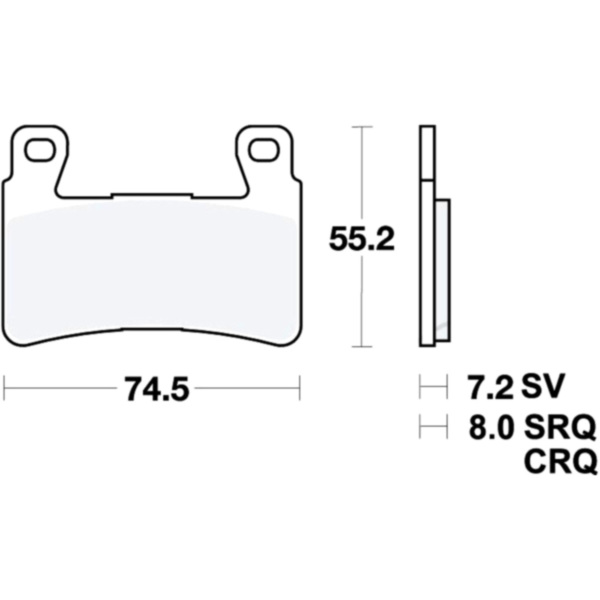 Brake pads carbon crq trw luc MCB703CRQ fitting for Honda CB Super FourABS 1300 SC54C 2005, 116 PS, 85 kw