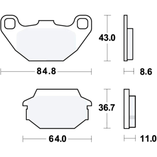 Brake pads std trw MCB712 fitting for Kymco Super 8  50 U70000 2007, 3,3 PS, 2,4 kw