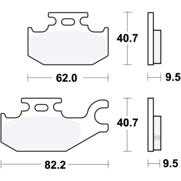 Bremsbeläge Bremsklotz Sinter SI TRW MCB724SI passend für Bombardier Traxter  500  2005, 19,5 PS, 14,3 kw