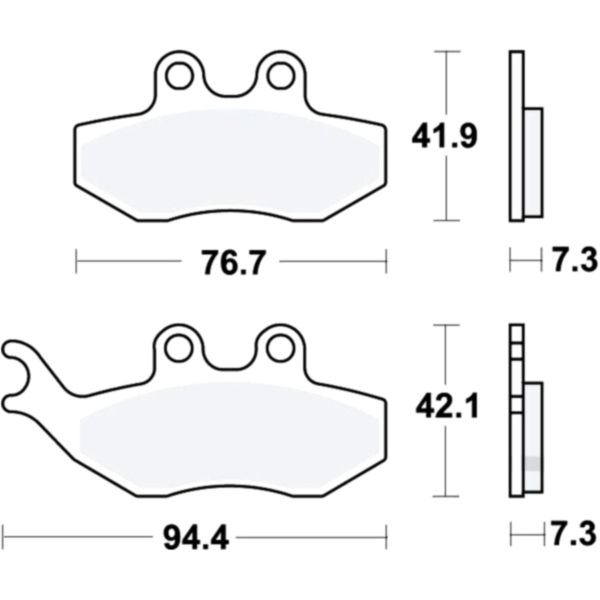 Brake pads std trw MCB734 fitting for Aprilia SX  50 PVG01 2012, 4,9 PS, 3,6 kw