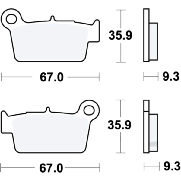 Bremsbeläge Bremsklotz Standard Offroad TRW MCB739EC passend für Gas Gas EC Racing 300 VTRCG3030F 2015, 8,2 PS, 6 kw