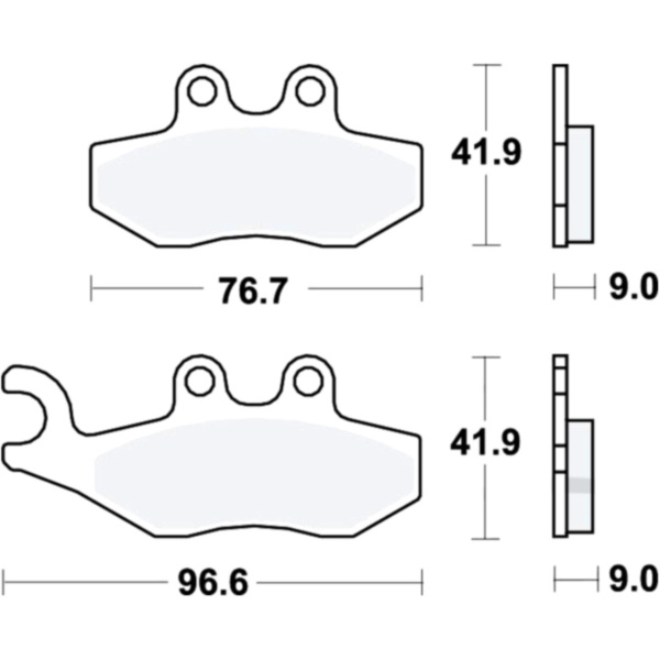 Brake pads scooter trw MCB744EC fitting for Piaggio Fly  100 M53100 2007, 6,3 PS, 4,6 kw 