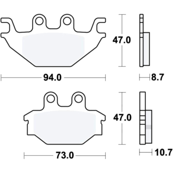 Brake pads std trw MCB760 fitting for TGB Blade Edition/LOF IRS 500  2013, 34/20,1 PS, 25/14,8 kw