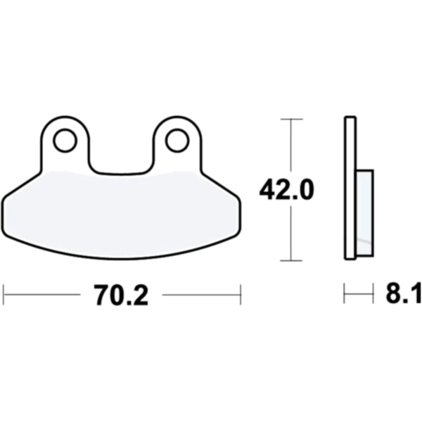 Bremsbeläge Bremsklotz Standard TRW MCB779 passend für SYM VS  125 HA12C6-4 2007, 11,3 PS, 8,3 kw