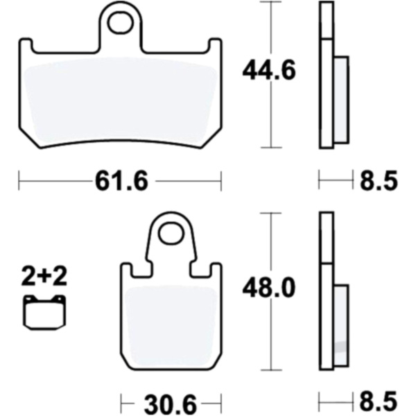 Brake pads carbon crq trw MCB795CRQ fitting for Yamaha YZF-R1  1000 RN225 2013, 182 PS, 134 kw