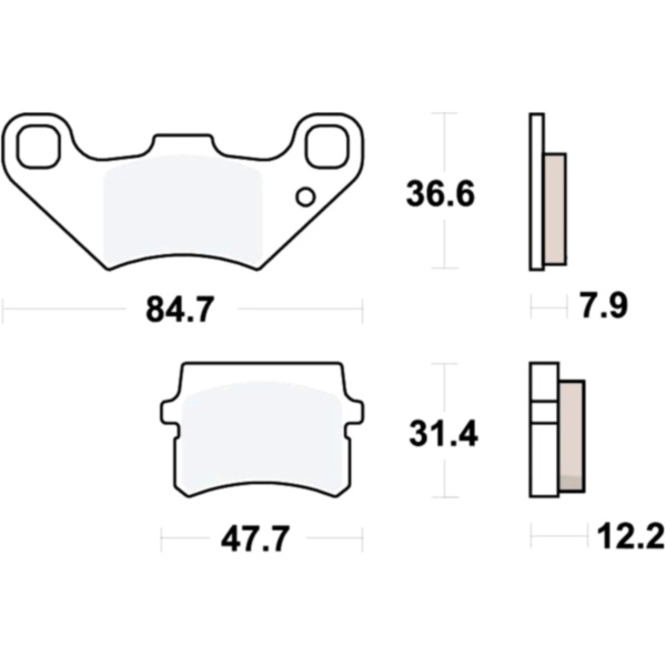 Brake pads std trw MCB807 fitting for Motorhispania KN2  50  2013, 