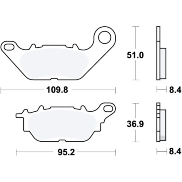 Brake pads std trw MCB812 fitting for Yamaha YBR  125 RE052 2012, 10 PS, 7,5 kw