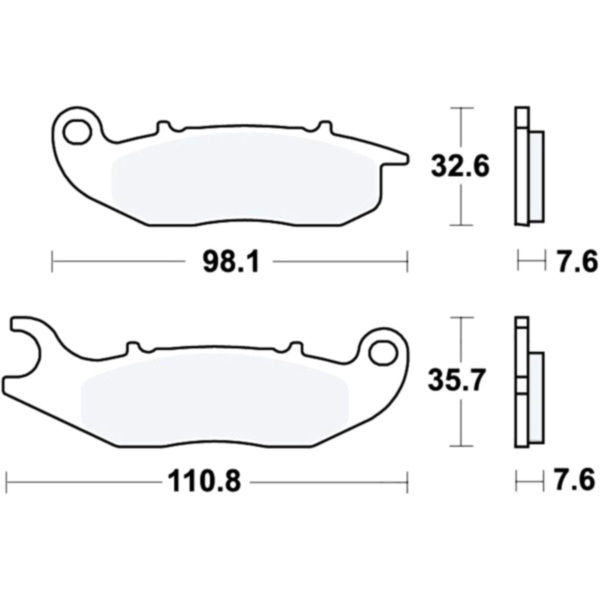 Brake pads std trw MCB818 fitting for Motorhispania Ranger  125  2014, 12 PS, 8,8 kw