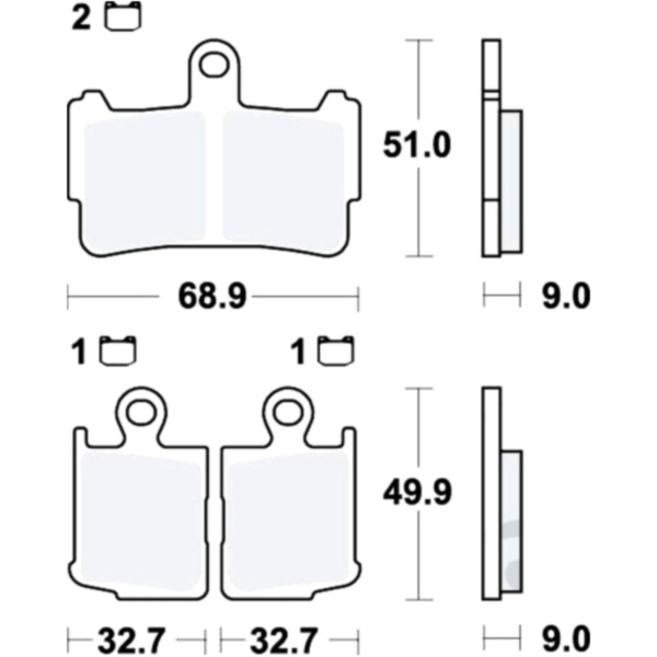 Brake pads sintered trw MCB828SV