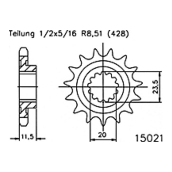 ESJOT Chain pinion, 16 teeth 92-15021-16