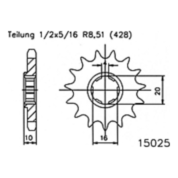 ESJOT Chain pinion, 14 teeth 92-15025-14