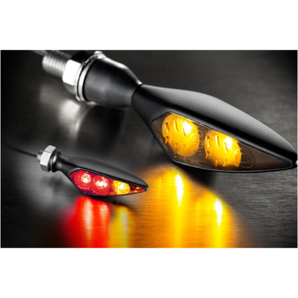 Kellermann Rück-, Bremslicht, Blinker Einheit Rhombus S DF Dark, HL, schwarz, getöntes Glas