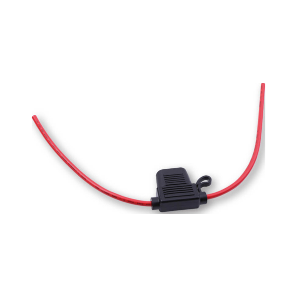 Holder for plug-in fuses 5-30 Ampere, splash-proof rubber housing.