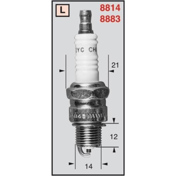 Zündkerzenstecker CHAMPION Zündkerze L78C passend für Hyosung SF Racing 50 KM4CA14A/C 2005, 3,5 PS, 2,6 kw