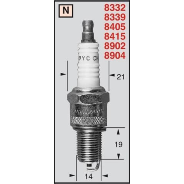 Zündkerzenstecker CHAMPION Zündkerze N9YC OEO01T10