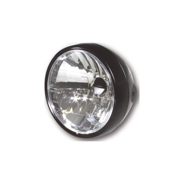 Lampe SHIN YO Scheinwerfer, 6 1/2 Zoll Metallgehäuse schwarz seidenmatt, mit Standlicht