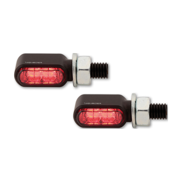 Lampe HIGHSIDER CNC LED Rück-, Bremslicht, Blinker LITTLE BRONX, schwarz, getönt.
