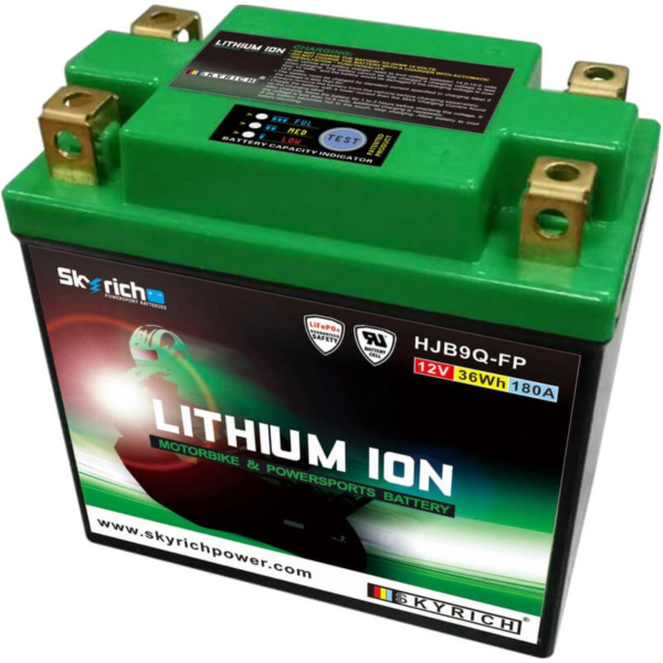 Skyrich Lithium-ion battery - HJB9Q-FP fitting for Piaggio Cosa E-Start 7 200 VSR1T 1988-1991, 