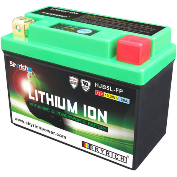 Akku Skyrich Lithium-Ionen-Batterie - HJB5L-FP passend für Yamaha TZR  250 2MA 1987, 50 PS, 37 kw