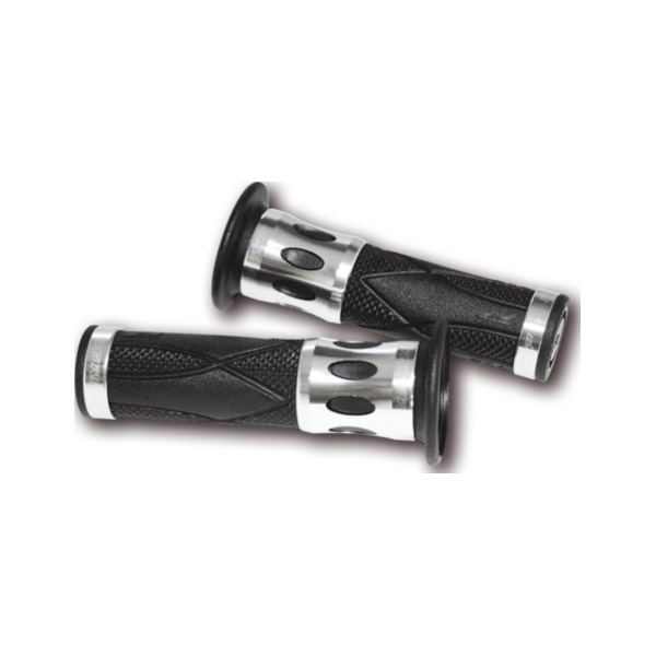 Motorradgriff PROGRIP Lenkergriffe Road 728 Alu silber für 7/8 Zoll Lenker, geschlossen passend für Fantic Caballero R 125  2017-2017, 